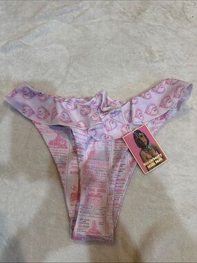 NWT! Strawberry Milk Mob Pink Polly Ruffle Bikini Bottom S Swim
